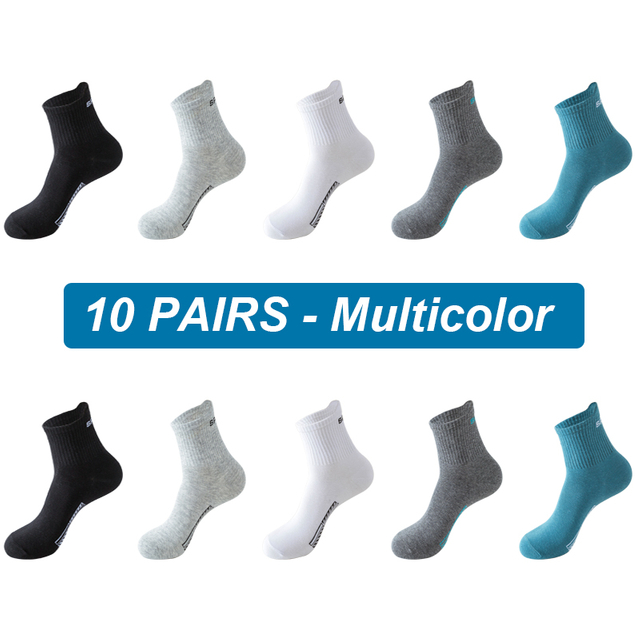 Custom Color Men Socks Organic Cotton Breathable Sports Socks Black Casual Athletic New Spring Summer for Male Plus Size 