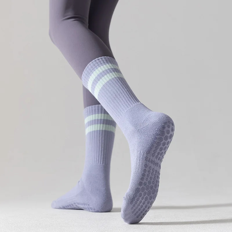 bestsellers Striped Yoga Socks Women Professional Floor Gym Fitness Dance Sports Socks Cotton Breathable Silicone Non-slip 