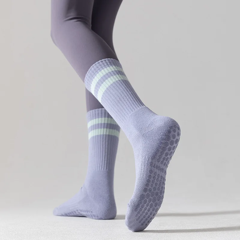 bestsellers Striped Yoga Socks Women Professional Floor Gym Fitness Dance Sports Socks Cotton Breathable Silicone Non-slip 