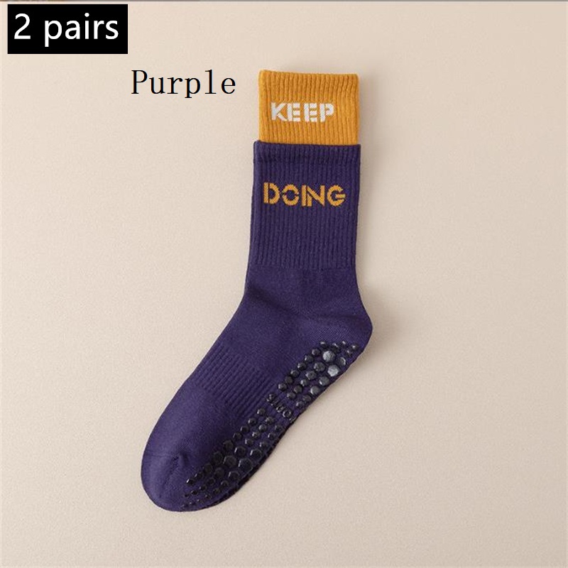 bespoke boxes of Yoga Socks Female Medium Length Socks Pure Cotton Anti Slip Silicone Indoor Pilates Women's Sports Sock 