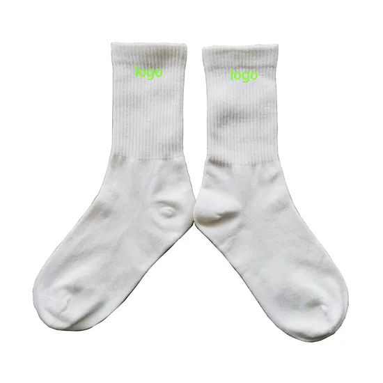 Custom Logo Recycled Polyester RPET Rib Knit Crew Socks