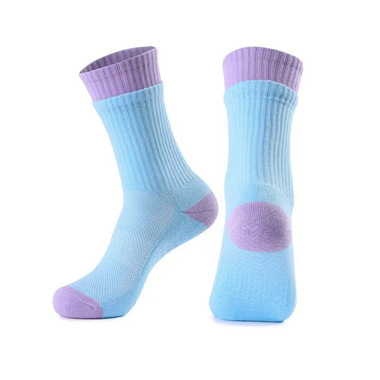 Custom Colorblocked Double Layer Non-Slip Dotted Yoga Socks