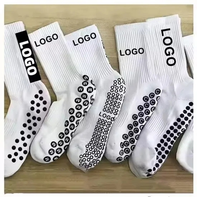 Factory Custom Wholesale Anti Slip Football Unisex Grip Crew Sport Non Slip Soccer OEM Men Athletic Grip Socks