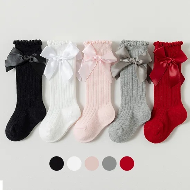Wholesale Low Price and High Quality Cotton Bow Children Baby Socks