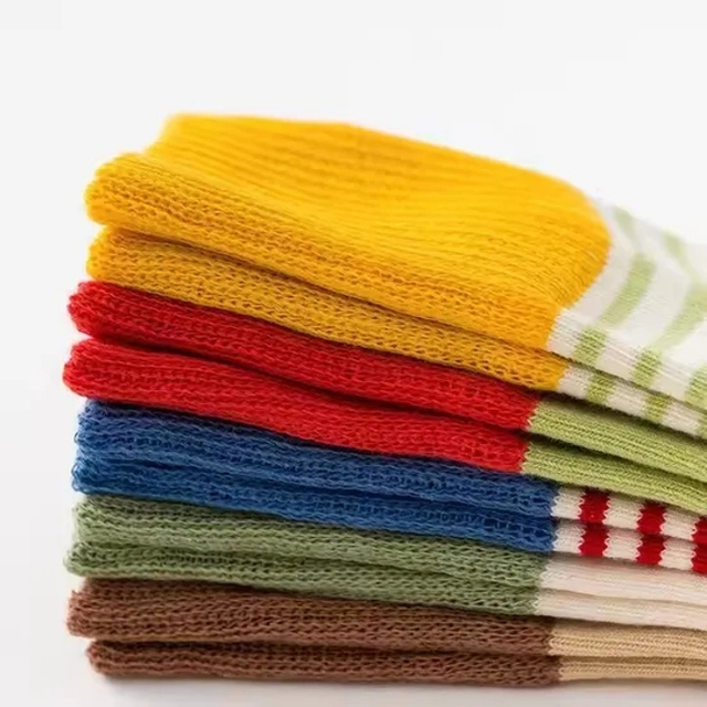  Pairs Assort Knitted Colorful Baby Crew Socks Jacquard Cotton Kids Socks