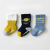Customized Wholeseller Infant Kids Baby Autumn Winter Cotton Towelling Terry Anti Slip Jacquard Branded Crew Stocking Socks