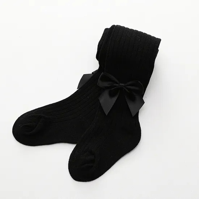 New Cotton Girls′ Socks for Spring Children′s Leggings Wide Ribbon Bow for Newborn Baby Baby Tide Soft