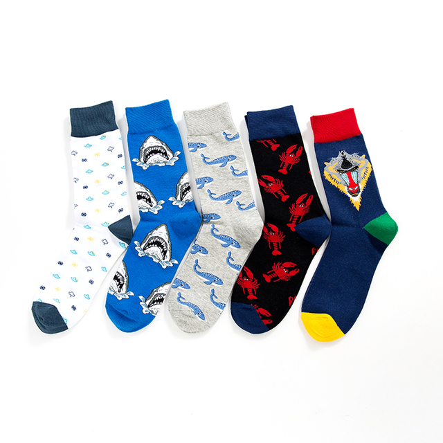 Wholesale For Socks Agency Corp Retail Colorful Happy Socks with Baboon Fish Animals Pattern Socks