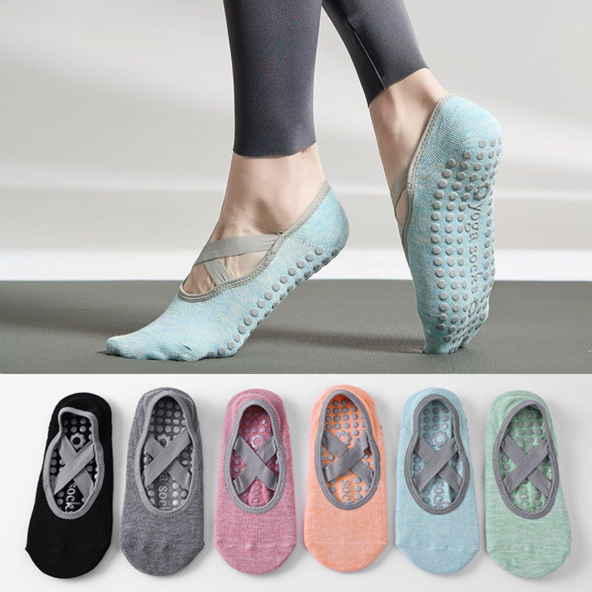 bulk purchases Professional women Yoga Socks Silicone Anti slip Ballet Pilates Socks women Backless Breathable Bandage Dance 