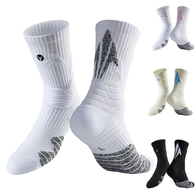  Pack Non Slip Basketball Socks Thick Padding Shock Absorption Running Socks for Football 