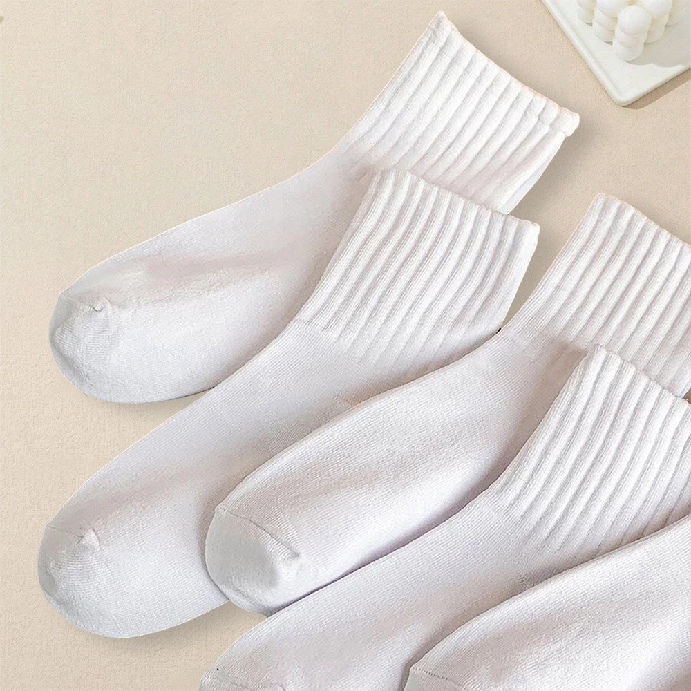 bespoke boxes women Pure White Quarter Socks Fashionable Simple Versatile Socks Antibacterial Breathable Comfortable Casual 