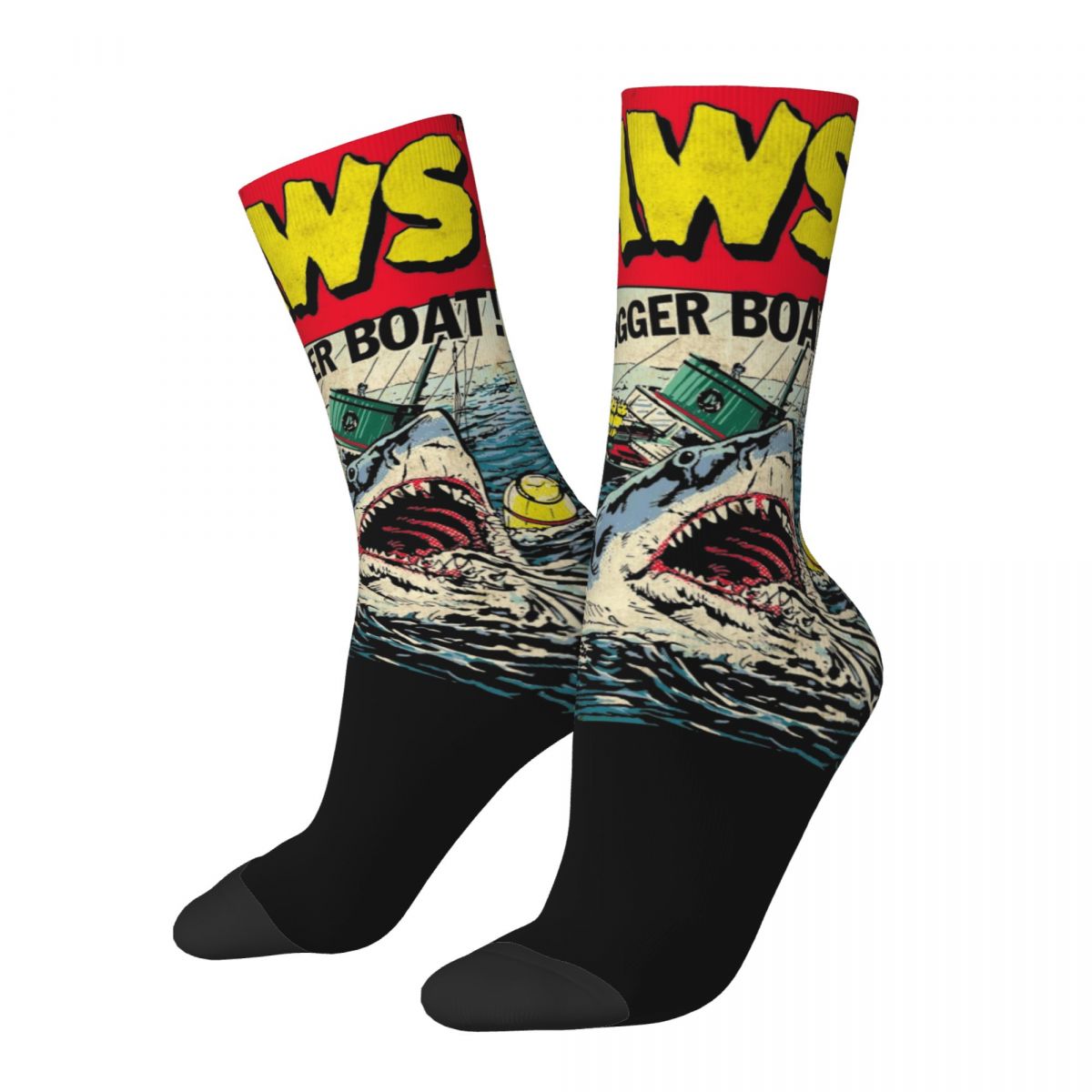  Autumn Winter Fashion Unisex Jaws Edition Comic Book Cover Socks Non slip Basketball 