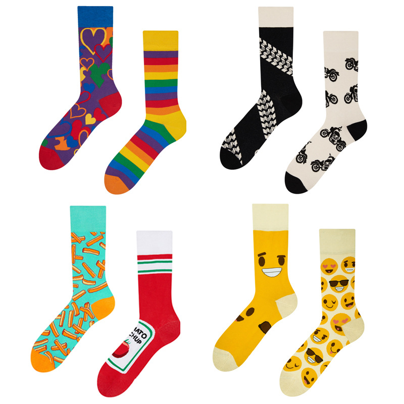 premium products Red Socks Fashion Solid Color Black White Gray Long Socks Stockings women Fashion Cotton Knitted Middle tube 