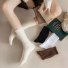 Custom Dimensions Outdoor Sports Socks Pile Up Socks Solid Color women Socks Fashion Khaki Brown White Cotton Socks For Girls 