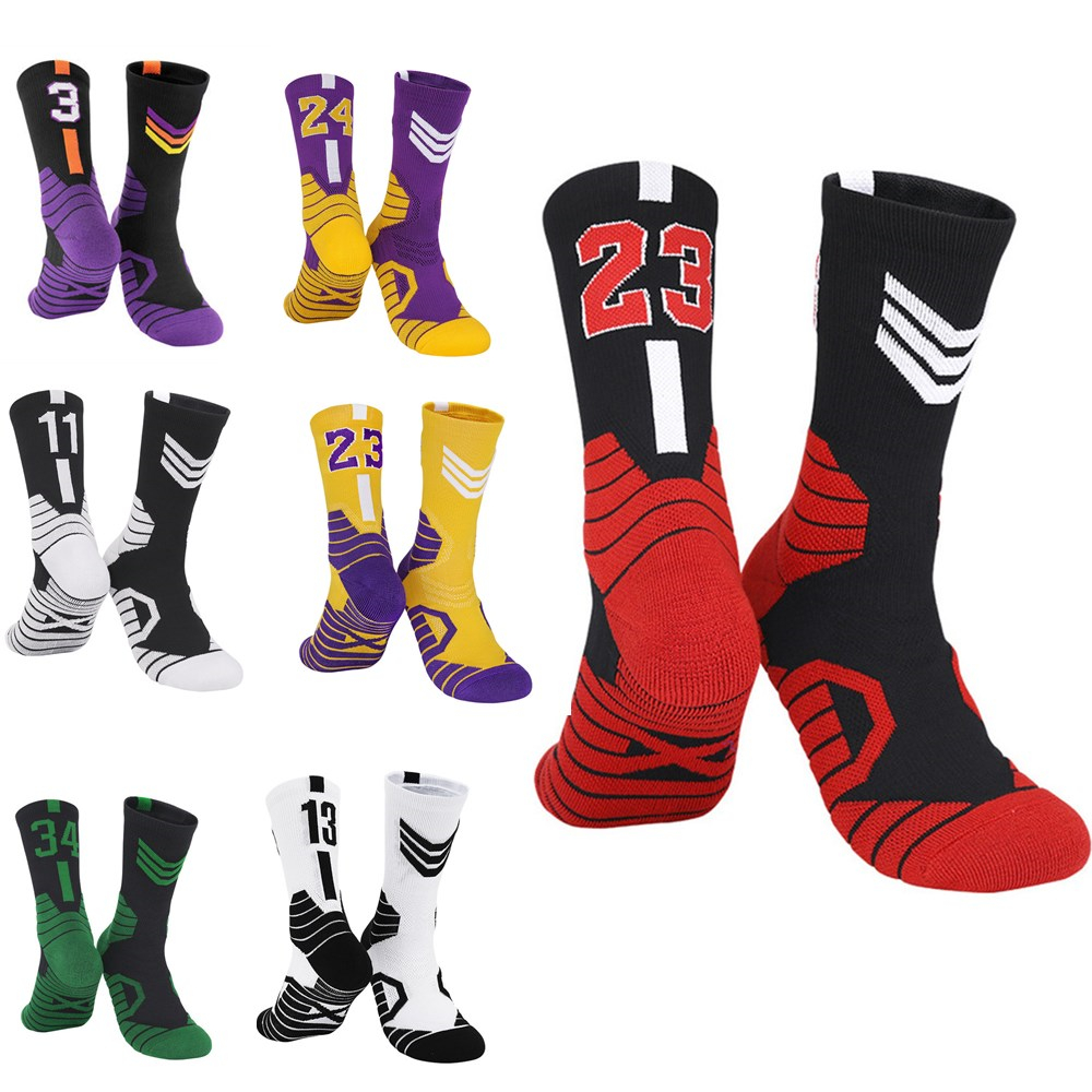  Style Star Kids Basketball New Socks Sport Socks Outdoor Cycling Skateboard Running Breathable Adult Non Slip Middle Towel 