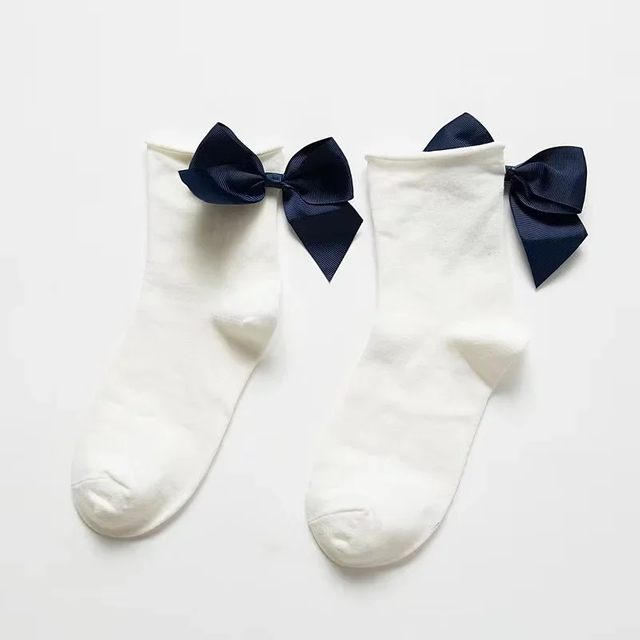 unique items Streetwear women s Lovely Candy Color Bow Socks Casual Female Contrast Color Short Socks Cute Ladies Bow knot 