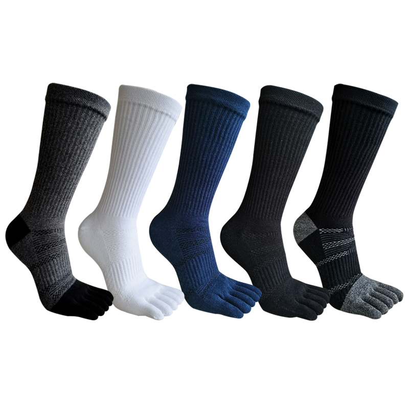 bulk buying Man Finger Socks Long Compression Sweat Absorbing Fitness Marathon Hiking Outdoor Basketball Calf Toe Sport 