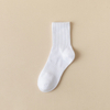 Free Size Solid Color Casual Business Cotton Men Women Crew Socks