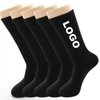 Custom Logo Crew Business Solid Color Bamboo Black White Grey Sports Socks