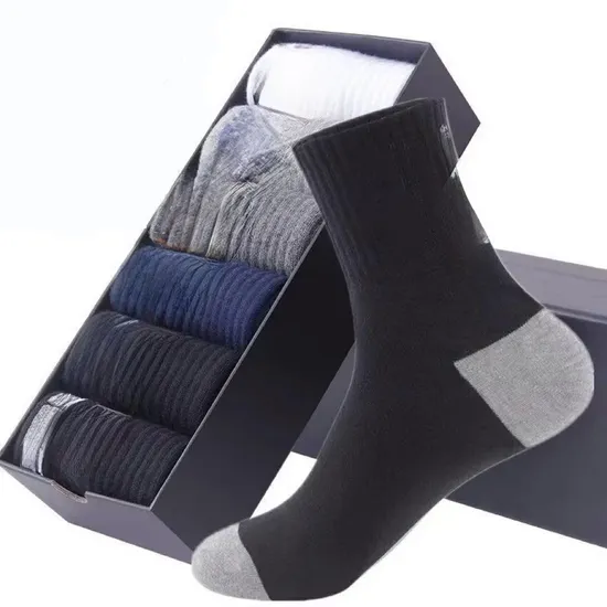 Box High Quality Business Crew Bamboo Fiber Men Sports Dress Brand Packaging Custom Socks