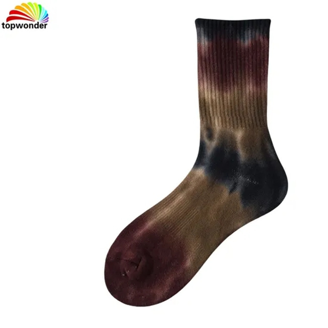 Customize and Wholesale Tie-Dyed Color Crew Fashion Stripe Sock in Many Colors at Low Prices
