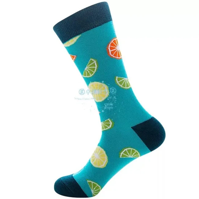 Wholesale Funny Crazy Colorful Socks Mens Fashion Dress Cottonsocks Crew Happiness Socks Stock for Men