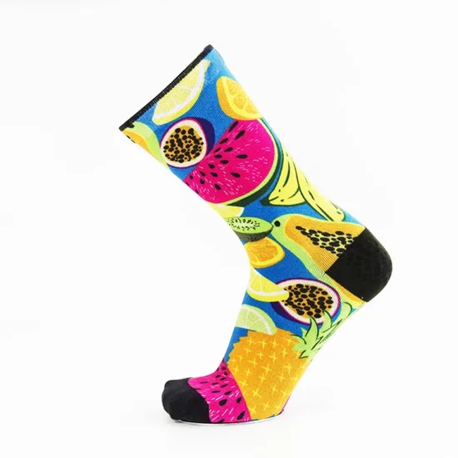Low Price Crew Cotton Men Women Customized Fruits Printed Socks
