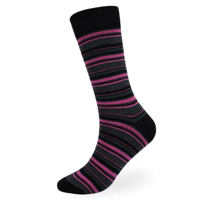 Hot Sale Quality Fashion Thin Striped Designer Men′s Cotton Crew Business Socks