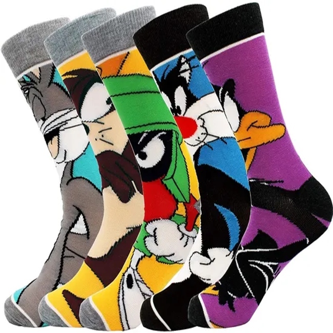Wholesale Custom Logo Crew Cotton Men Socks Personalized Customised Design Bamboo Crazy Designer Anti Slip Socks