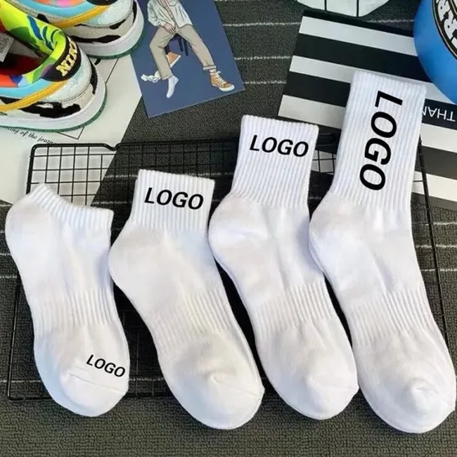 Mens Knit Embroidered Cotton Cycling Outdoor Sport Unisex Socks for Men Crew Socks Custom Logo