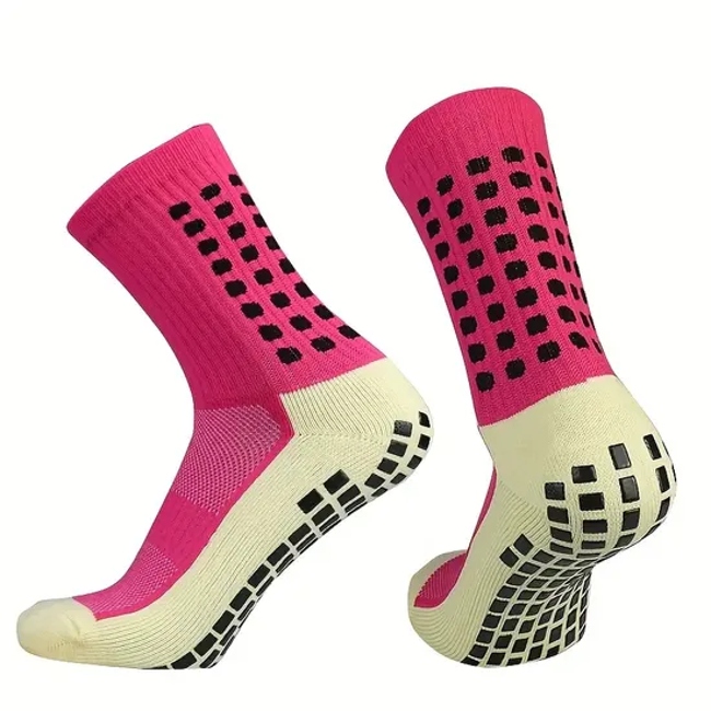Men′s Short Crew Socks with Anti-Slip Silica Gel Sweat Shock Absorbing Athletic Socks for Sports Football Soccer Super Foot Bowl