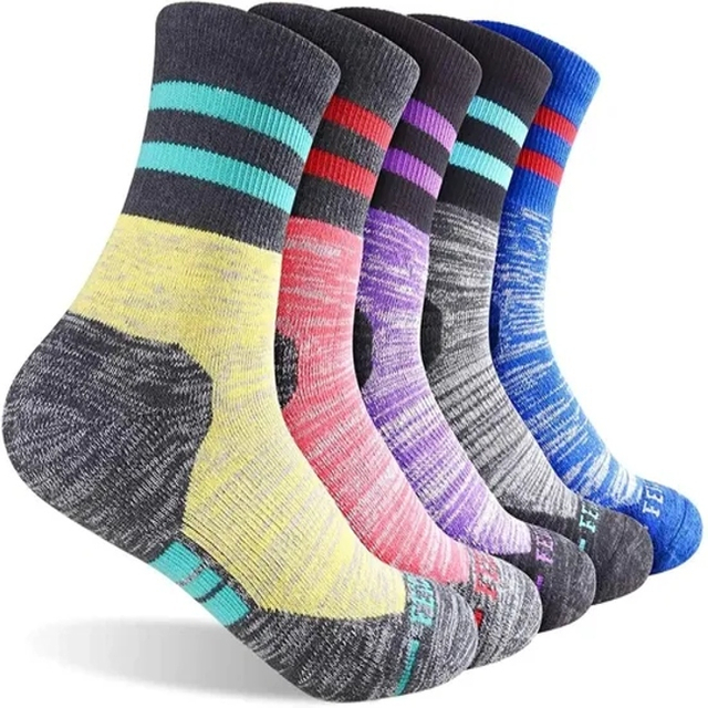 Men′s Hiking Walking Socks Feideer Multi-Pack Wicking Cushioned Outdoor Breathable Sports Sock Recreation Crew Socks