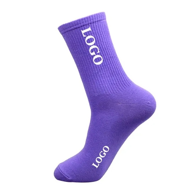 Wholesale High Quality Socks Cotton Sports Athletic Socks with Custom Logo for Women Men Crew Socks