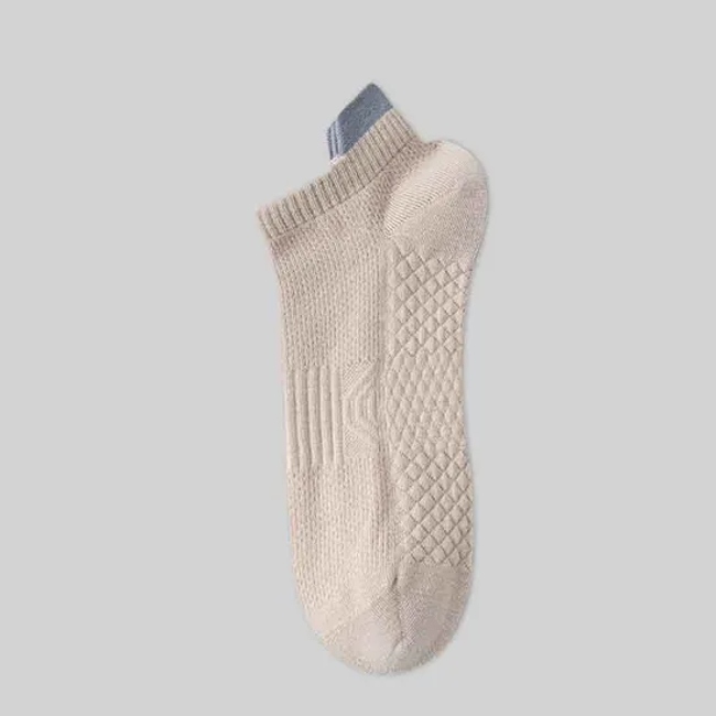 Men′s 7A Antibacterial and Deodorizing Summer Mesh Thin Short Socks Low-Top All-Cotton Breathable and Sweat-Absorbent Pure Cotton Men′s Boat Socks