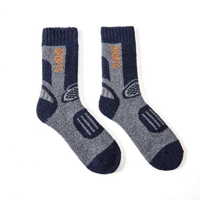 Winter Men Knee Long Thick Merino Alpaca Solid White Hiking Premium Sports Crew Socks Heavy Duty Training Work Boot