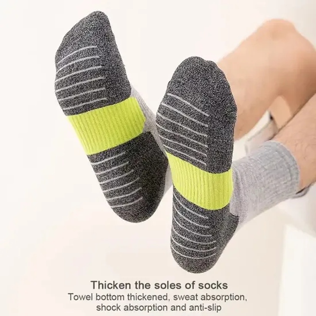 Men′s Athletic Socks Cushion Running Breathable Outdoor Sports Crew Socks