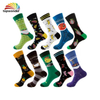 High Quality Low MOQ Fashionable Custom Logo Solid Colorful Knitted Cotton Crew Men′s Socks