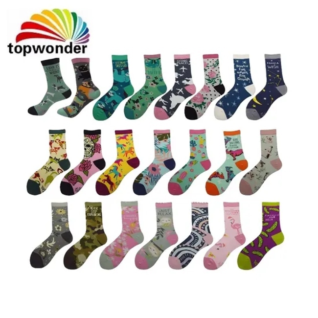 Wholesale and Customize Fashion Sock Cartoon Sock Crew Sock in All Designs for Women Men and Kids