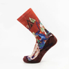 Wholesale Crew Cotton Men Women Customized Red Paint Printed Socks