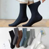 Solid Color Men′s Striped 100% Cotton Crew Socks