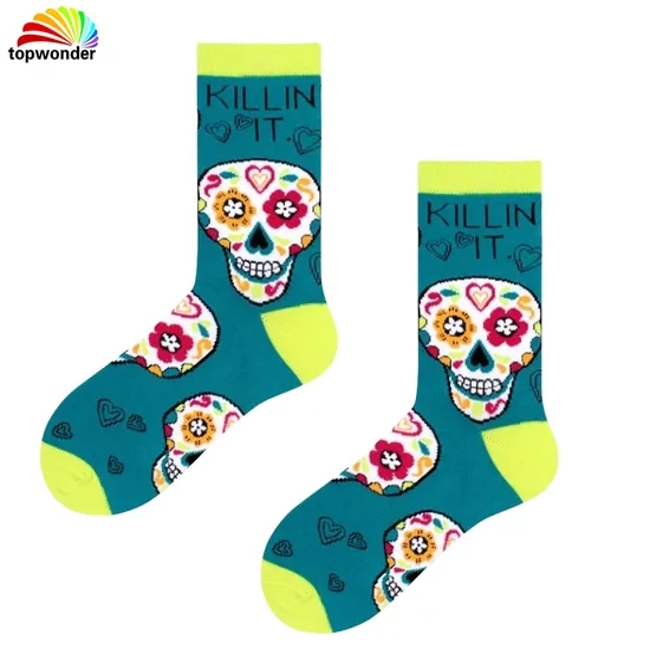 Customize and Wholesale Latest Popular Fashion Cartoon Animal Flower Happy Sock in Many Colors at Low Prices