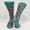 China Supplierssoft Breathable High Elastic Cotton Colorful Happy Design Aop Men Crew Socks
