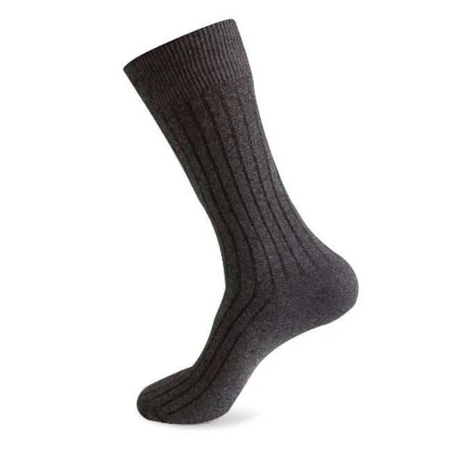 Wholesale Mens Ribbed Cotton Crew Business Socks Double Cylinder Man Solid Color Socks Manufacturer