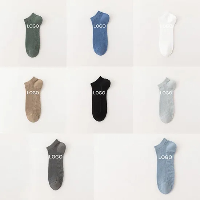 Wholesale High Quality Men and Women Summer Thin Breathable Absorb Sweat Crew Socks 200n Combed Cotton Knitting Running Ankle Socks