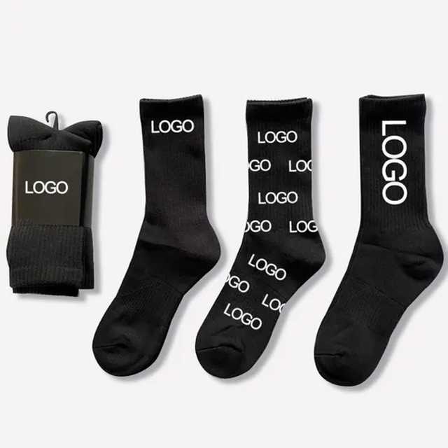 Designer Casual Jacquard Knitted Letter Wholesale Crew Cotton Brands Socks Funny Sports Custom Socks Men