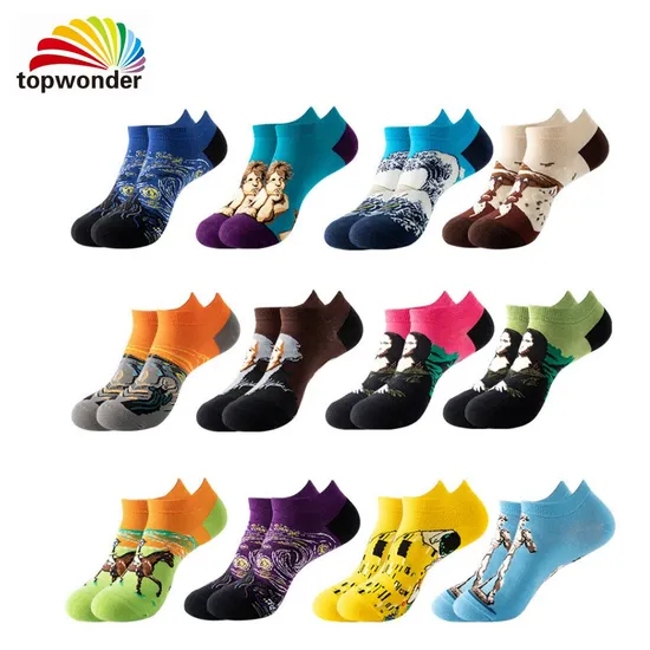 Wholesale and Customize All Designs of Oil Painting Sock, Boat Sock, Low Ankle Sock, Summer Sock in Many Colors, Sizes and Material