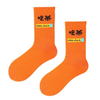 Wholesale Low Price Customized Logo Men Ladies Kids Children Orange Cotton Crew Socks