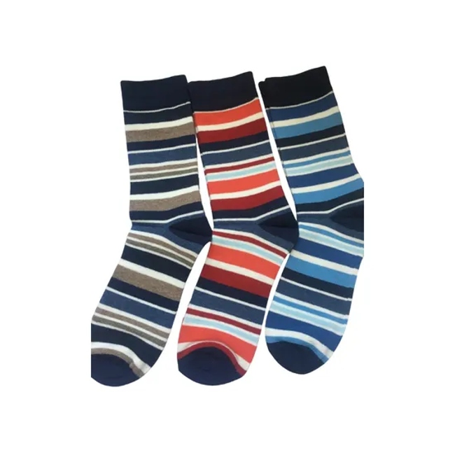 Antibacterial Soft Breathable High Elastic Cotton Colorful Stripe Men Ankle Crew Socks