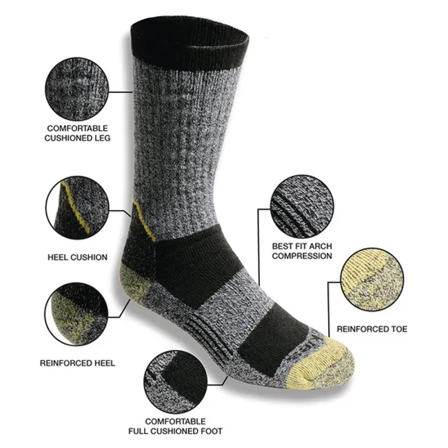 Solid Winter Men Custom Logo Thermal Hiking Thick Ankle Crew Sports Unisex Wool Work Socks