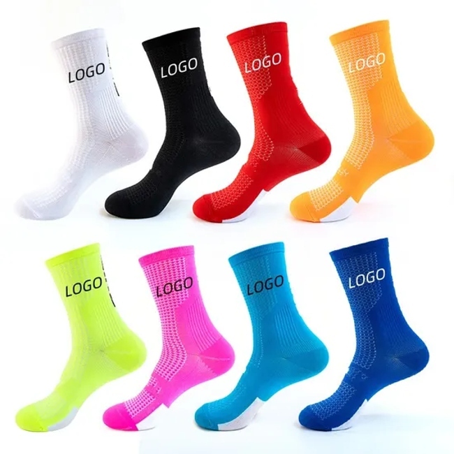 Custom Logo Crew Unisex Basketball for Men Grip Custom Anti-Slip Black Gym Socks